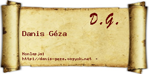 Danis Géza névjegykártya